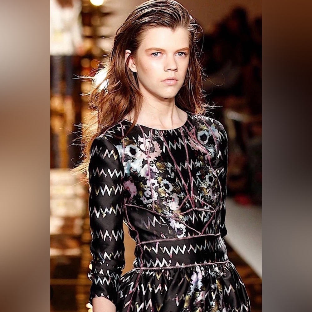 Cynthia Rowley Black Floral Midi Dress